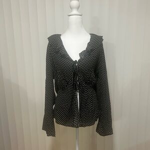 Black Polka Dot Women's Top